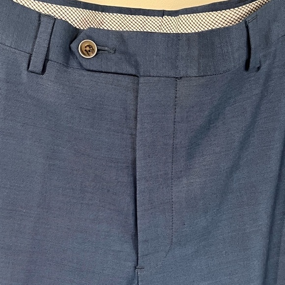 Men’s Hart Schaffner Marx 34W 33L Navy Wool Stretch Lightweight Dress Work Pants - Picture 4 of 11